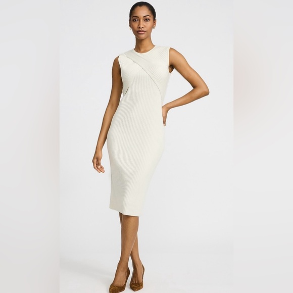 Express Dresses & Skirts - NWT! Express Ribbed Crew Neck Crossover Sleeveless Midi Sweater Dress